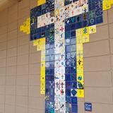 Christ Little Rock School Photo - Students added decoration to the courtyard by designing a tile square that shares their faith.