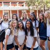 Carondelet High School Photo - Students hanging in the courtyard.
