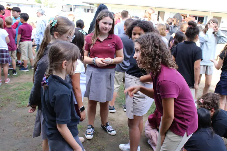 Christ Lutheran School Photo #2 - Students gather and bond following an emergency-preparation drill.