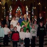 St. Patrick School Photo - During Catholic Schools Week students attended mass with Bishop Foys in Covington.