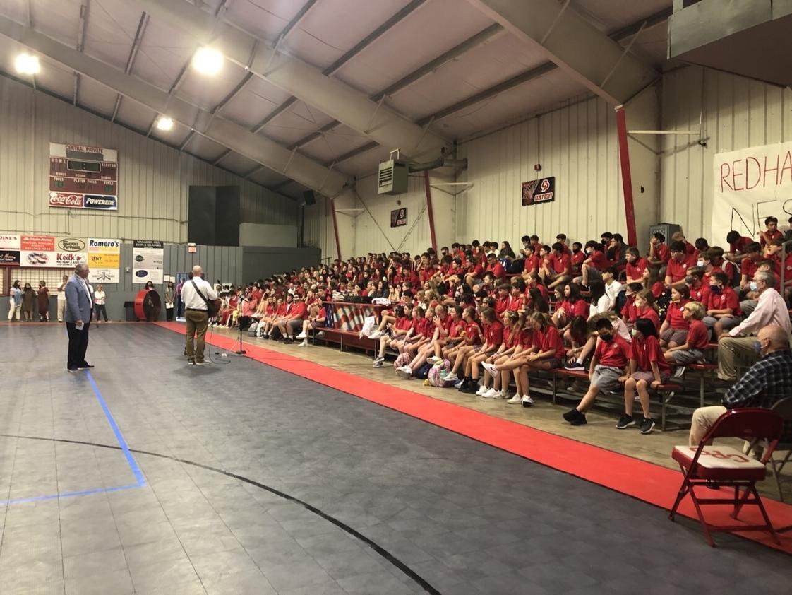 Central Private School Photo #1 - Every Monday morning, our middle and high school students gather for Monday Morning Manna. This time of devotion and worship sets the tone for our week at school.