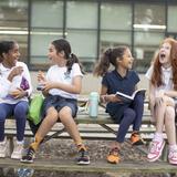 Grace Episcopal Day School Photo - Grade 4 students enjoy each other's company during snack and recess on our 11-acre campus.