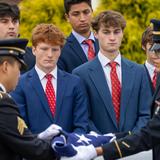Catholic Memorial Photo #12 - Boys participate in a veteran's funeral Mass held at Catholic Memorial.