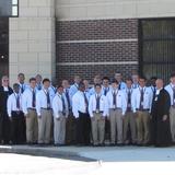 De La Salle Collegiate High School Photo - This picture is taken outside of our chapel. In it you will see Br. Robert Carnaghi and Br. Patrick McNally standing with a group of students before mass.