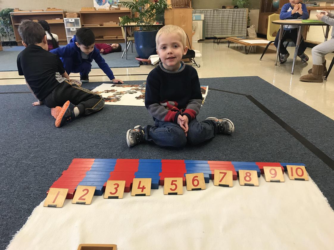 Dearborn Heights Montessori Center Photo #1 - Math is exciting in an authentic Montessori classroom.