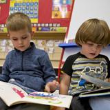 Holy Trinity Catholic School Photo #7 - Getting in a little reading time during preschool quiet time