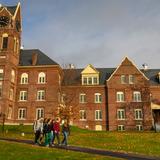 Tilton School Photo - Tilton's academic quad, with historic Knowles Hall in the background, during the fall.