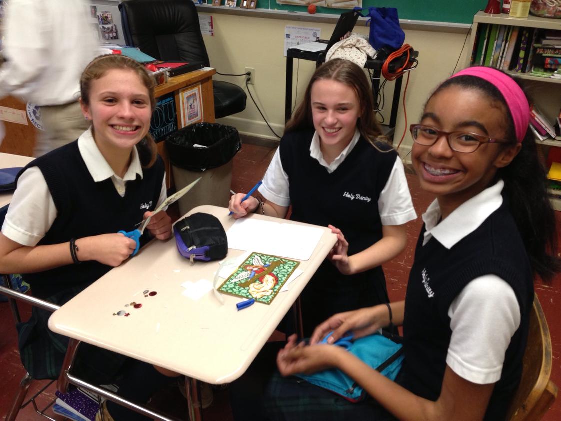 Holy Trinity School - Westfield Photo #1 - 8th Graders Make Cards for Homebound Parishioners