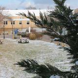 Donovan Catholic High School Photo #3 - An image of our Quad during the winter months. Students have the ability to eat their lunch and recreate in this secure space during the daily flex period in the warmer months.