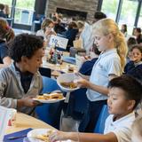 The Peck School Photo #8 - Our signature dining program is designed to ensure that everyone in the community, from Grade 1 to Grade 8, gets to know each other by name and makes friendships across grade levels.