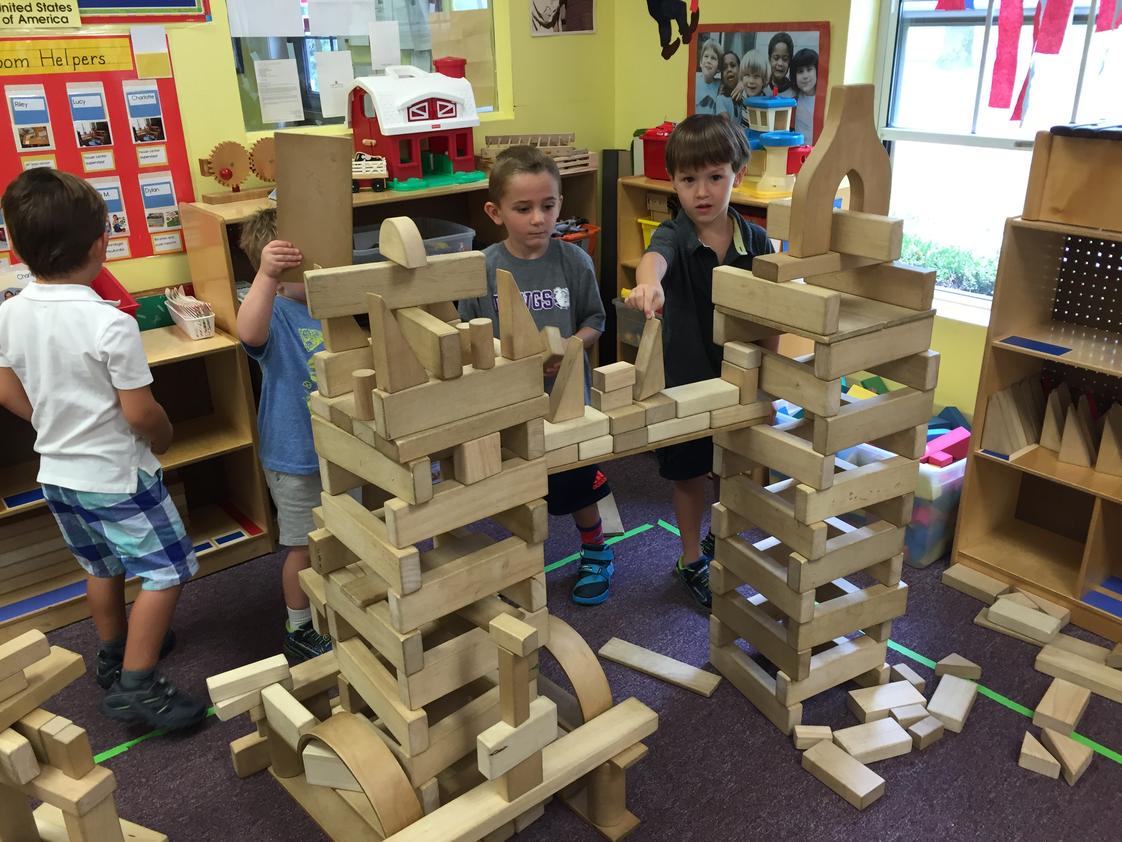Creative Learning Center Photo #1 - Block building is an essential part of our preschool and primary program. Through this activity, the children develop critical thinking skills, perseverance, language skills, mathematical and scientific understandings, as well as a strong self concept.