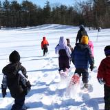 Saratoga Independent School Photo #2 - A winter gym class making use of our beautiful setting.