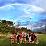 Flintridge Sacred Heart Academy Photo - FSHA's cross country team on the field after the rain.