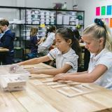 Huntington Christian School Photo #4 - The Maker Studio is our new STEAM (science, technology, engineering, art, math) lab. Students love the hands on learning.