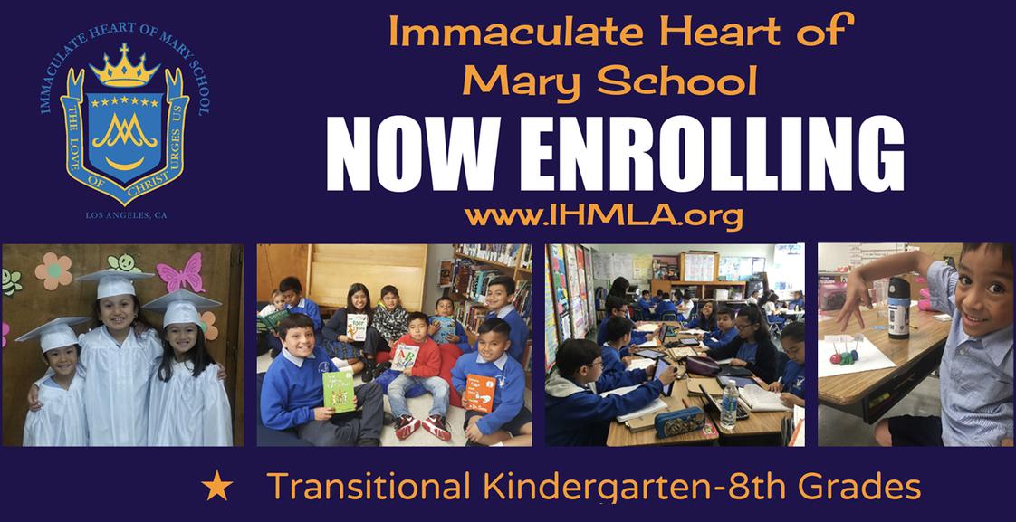 Immaculate Heart Of Mary School Photo #1 - We are always welcoming new members to join our school community. For more information, please email our principal (kbautista@ihmla.org) or give us a call (323-663-4611). Come join our family today!