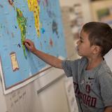 Silicon Valley International School Photo - Early Years student working at a map Silicon Valley International School Photo - Early Years student working at a map