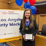 Louisville High School Photo #16 - Ruby D. celebrates winning Outstanding Prosecution Attorney after helping the Louisville Mock Trial Team win the LA County Championship.