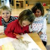 Marin Montessori School Photo - A Primary Classroom - kids ages 2 1/2 - 6 years old engaging in class work!