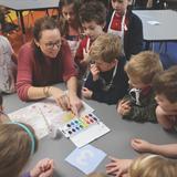 Carmel Christian School Photo #8 - Elementary students learn about colors during Art.