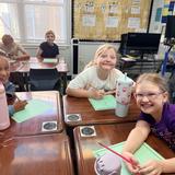 Noble Academy Photo - Lower School students setting up binders on the first day of school.