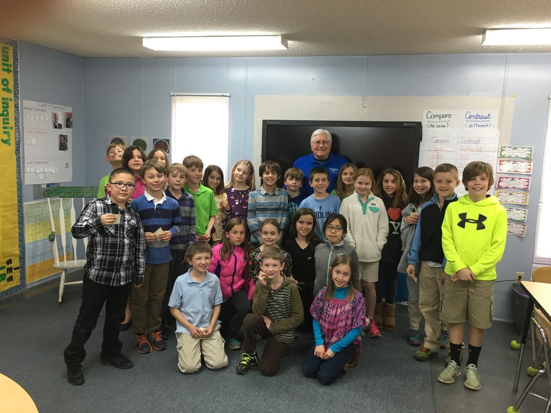 Hickory Day School Photo #1 - Mayor Rudy Wright came to speak about different types of government.