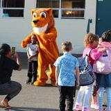 Portland Christian Elementary School Photo #5 - Greeting Roy the school mascot, on the first day of the 2023 school year!