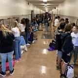 Portland Christian Jr./Sr. High School Photo #7 - The Junior High (6th-8th grade) hallway - with lockers lining both sides of the hall