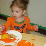 Newtown KinderCare Photo #10 - Painting on Orange Day!