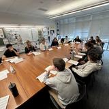 Germantown Academy Photo #13 - Harkness Tables provide Upper School students the tools to build confidence in expressing views and engaging in healthy debate. Rooted in the Socratic method of stimulating critical thinking through cooperative dialogue and a continuous exchange of question and answer, history and English classes involving Harkness Tables encourage each participant to contribute to discussions, challenge one another, and defend viewpoints.