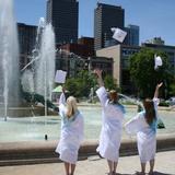 Jw Hallahan Catholic Girls' High School Photo #5 - Graduates at the Logan Square fountain. Hallahan is located in Center City Philadelphia and Center City is our campus. We have mass at the beautiful Cathedral Basicalla of Saints Peter and Paul, students take classes at Moore College and U. of the Arts, class trips to Franklin Institute, Academy of Sciences, and more.