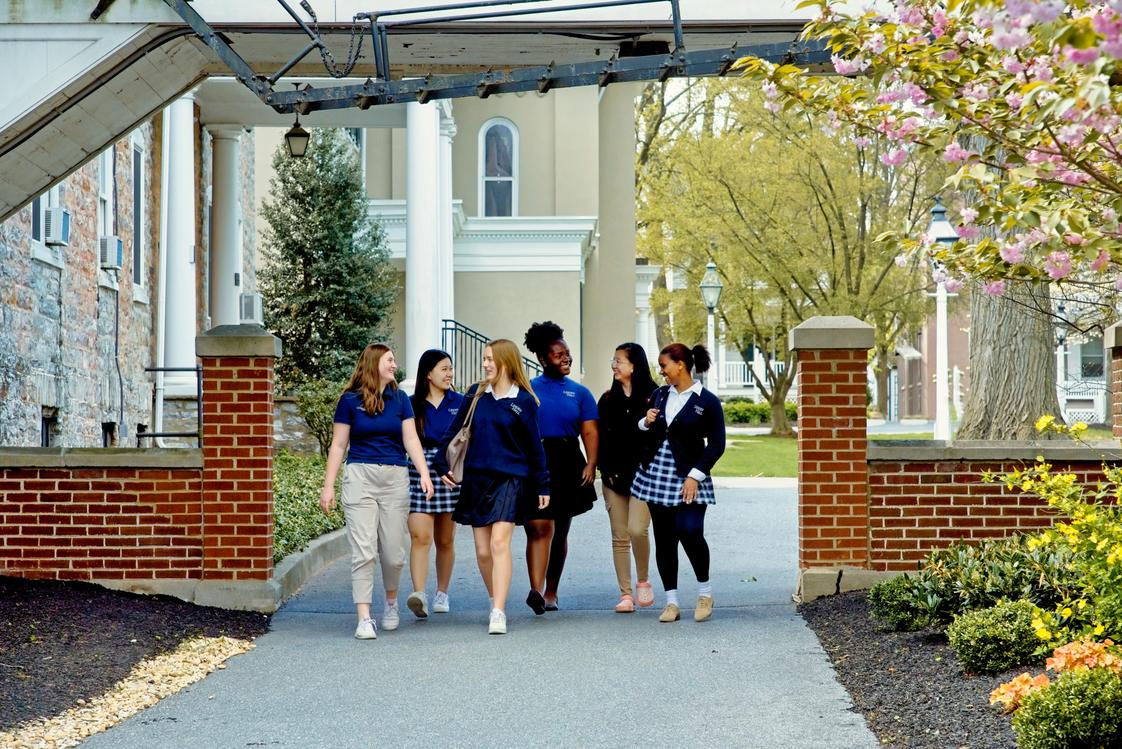 Linden Hall Photo #1 - Students enjoying a walk around our beautiful campus in the springtime.