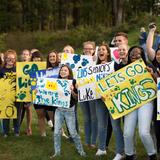 The King's Academy Photo - Our students love to cheer on our sports teams! We have three school sports that students can participate in: Girls Volleyball, Girls/Boys Basketball, and Girls/Boys Soccer. We also have an agreement with Schuylkill Valley to participate in many of their sports.