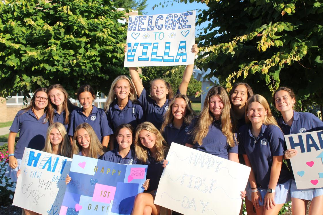Villa Maria Academy High School Photo #1 - Villa students welcome their new freshman "sisters" on the first day of school.