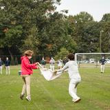 Memphis University School Photo #9 - Students man water-balloon slingshots during X-Games, fun activities organized in fall 2020. Our 94-acre wooded campus offers boys plenty of spaces to enjoy the outdoors, play, and practice sports.