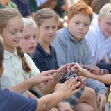 Silverdale Baptist Academy Photo #2 - Elementary students learning about snakes in our Outdoor Ed Initiative.