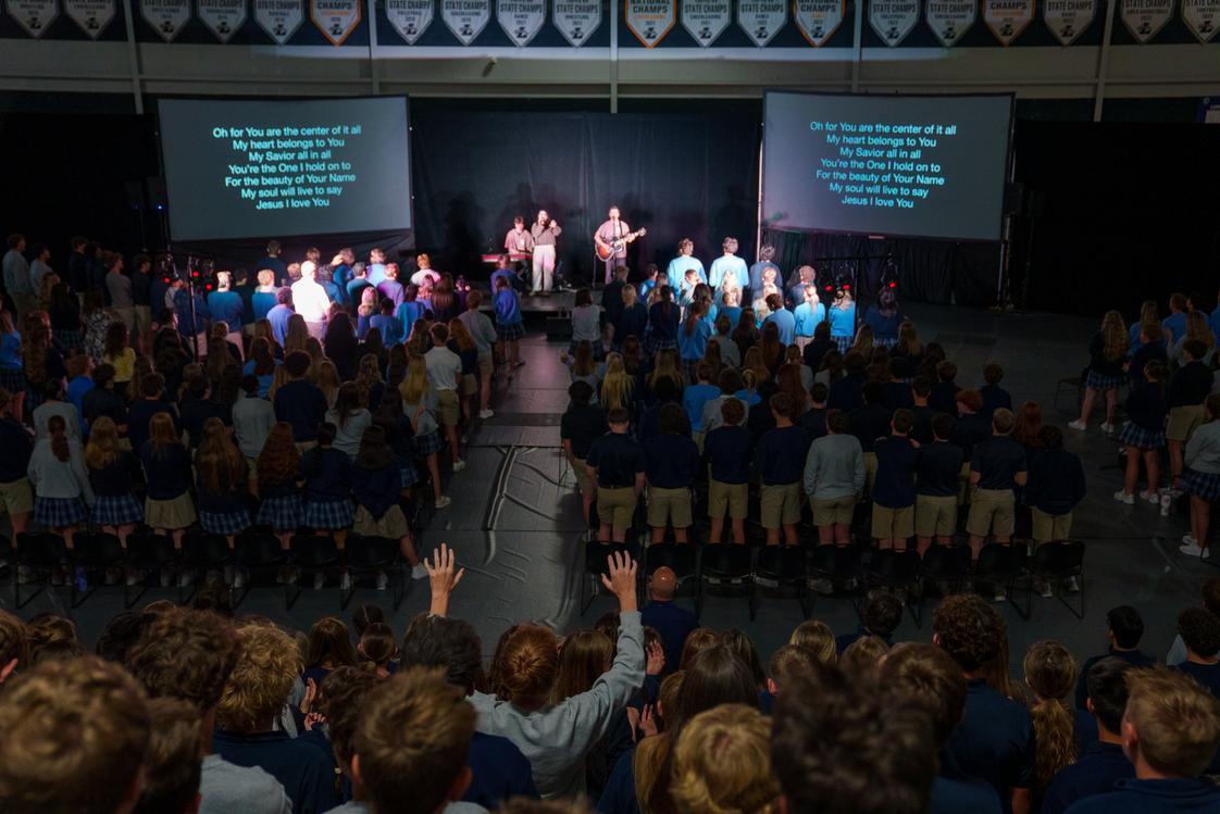 Liberty Christian School Photo #7 - Middle and Upper School students during Cross Exam, an annual three-day event where students get to spend time worshipping and hearing from guest speakers.