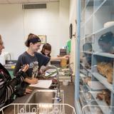 Rock Point School Photo #6 - Every year, students take a lab science. These seniors are working on a physics lab about momentum!