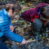 Immanuel Christian School Photo #8 - As part of their science lessons in second grade, students hunt for fossils in a nearby creek.