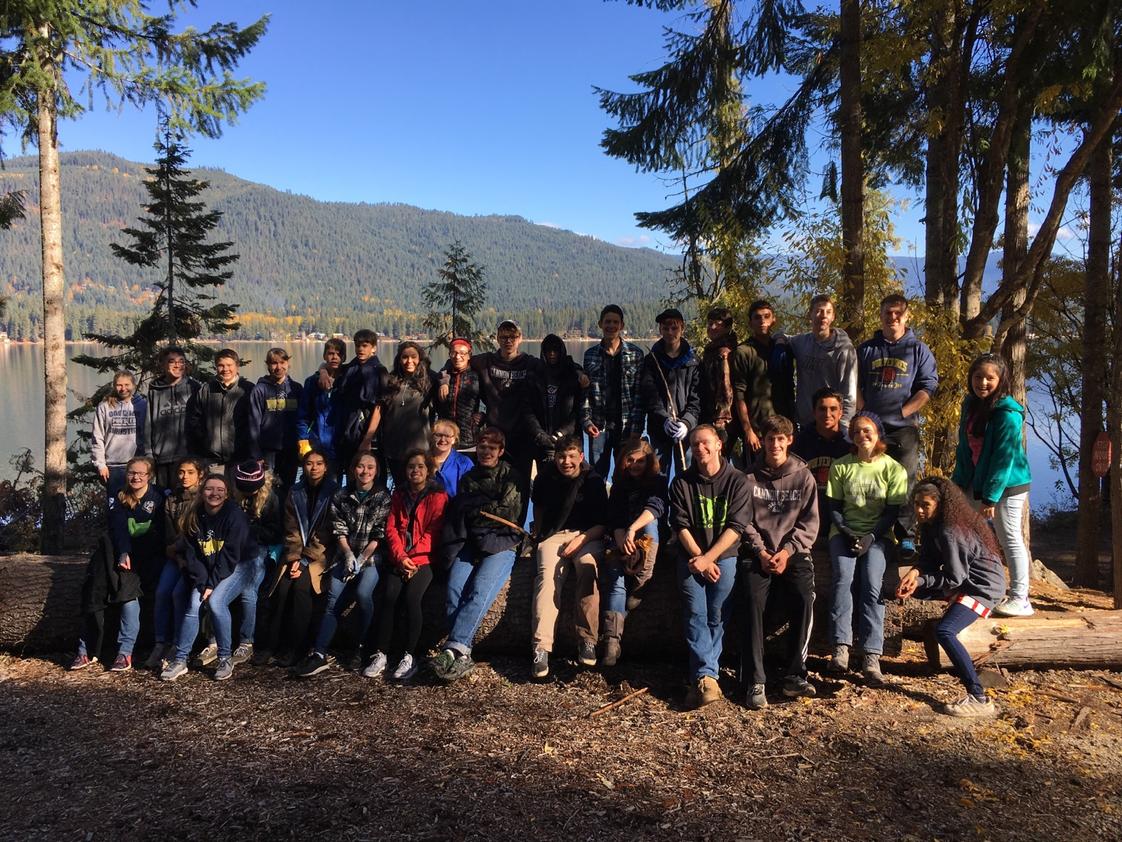 Cascade Christian Academy Photo #1 - CCA high school students on Make A Difference Day, cleaning up at Camp Zanika.