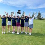 Forest Ridge School Of The Sacred Heart Photo #2 - State champion varsity golf players celebrate following their state championship win.