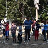 Peninsula School Photo #9 - 4th grade students working together to build a geodesic dome.