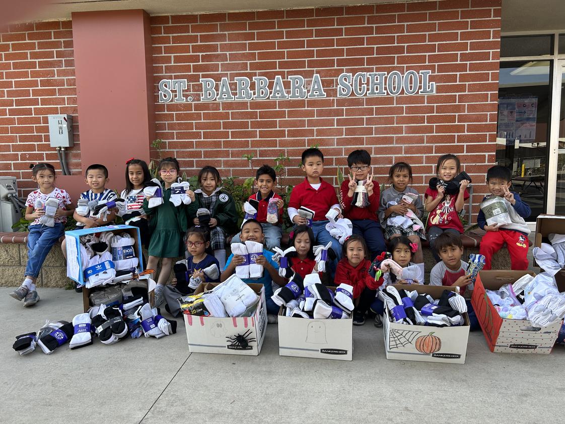 St. Barbara Catholic School Photo #1 - 3rd Grade in service of the needy in our community through Socktober Drive.