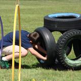 The Wisconsin Center for Gifted Learners Photo #2 - A student enjoys a portion of an obstacle course set up for a special activities day at WCGL.