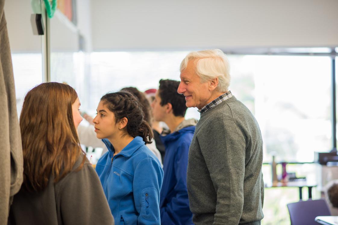 The Kehillah School Photo #9 - Working on geometry problems at the whiteboards with Mr. Schloss