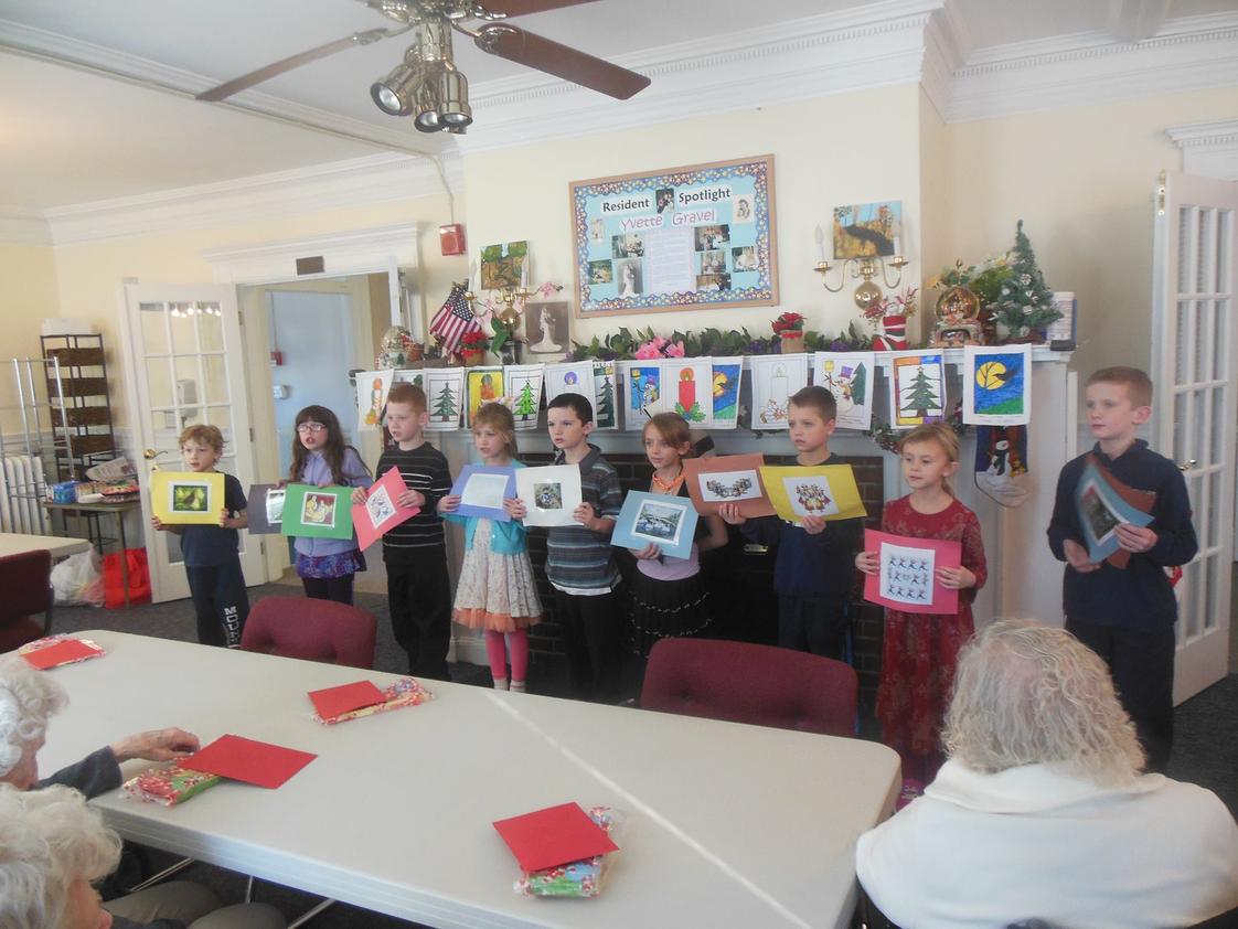 Mount Zion Christian Schools Photo #1 - 2nd and 3rd grade class singing carols to their pen pals at the nursing home