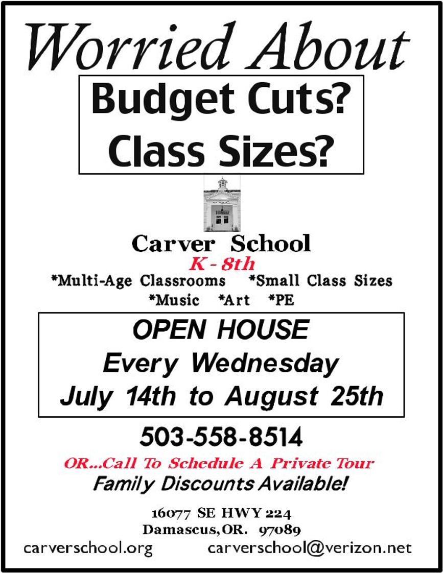 Carver School Photo - Budget Cuts? Busing? Large Class Sizes?