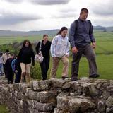 St. Andrew's Academy Photo #3 - Students hiking Hadrian's Wall (built in 128 AD) in Northumbria, England