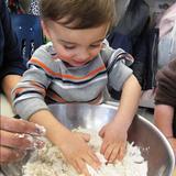 East Weymouth KinderCare Photo #9 - Jacob is all hands in when making playdoh! (toddler class)