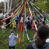 Boulder Waldorf Kindergarten Photo #3 - Decorating the May Pole! Our entire community comes out to celebrate the return of Lady Spring at this annual festival.