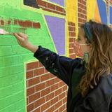 Furtah Preparatory School Photo - Students of all ages worked to paint a mural outside the art room.